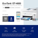 Epson EcoTank ET-4800 Wireless All-in-One Cartridge-Free Supertank Printer with Scanner, Copier, Fax, ADF and Ethernet – Ideal-for Your Home Office, White - Image 6