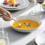 MALACASA 24-Piece Gourmet Porcelain Dinnerware Sets, Modern White Round Dish Set for 6 - Premium Serving Plates and Bowls Sets for Dessert, Salad, Soup, Pasta - Series AMELIA - Image 7