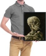 Wieco Art Skull of a Skeleton with Burning Cigarette, 1886 by Vincent Van Gogh Canvas Wall Art for Home Decor and Wall Decor Post-impressionism Canvas Prints Pictures Artwork - Image 6