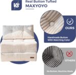 MAXYOYO Folding Sofa Bed, Convertible Sofa Bed with High-Density Support Foam, Portable 4 in 1 Fold Out Chair to Floor Lounger, Versatile Floor Couch for Living Room Bedroom, Beige - Image 8