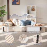 MAXYOYO Folding Sofa Bed, Convertible Sofa Bed with High-Density Support Foam, Portable 4 in 1 Fold Out Chair to Floor Lounger, Versatile Floor Couch for Living Room Bedroom, Beige - Image 10