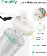 PULIV Large Supplement Organizer Bottle, Holds Plenty of 6 Various Vitamins in 1 Pill Dispenser with Anti-Mixing & Wide Openings Design, Easy to Retrieve Meds, Includes 20 Pcs Stick-on Labels White - Image 4