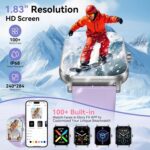 Smart Watch, 1.83" HD Smartwatch for Men Women with 120 Sports Modes, Bluetooth Call & Make Call, Health, Fitness & Sleep Tracker, Timer, 5 ATM Water-Resistance, Fitness Watch for Android/iOS, Purple - Image 3