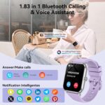 Smart Watch, 1.83" HD Smartwatch for Men Women with 120 Sports Modes, Bluetooth Call & Make Call, Health, Fitness & Sleep Tracker, Timer, 5 ATM Water-Resistance, Fitness Watch for Android/iOS, Purple - Image 5