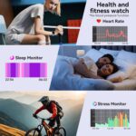 Smart Watch, 1.83" HD Smartwatch for Men Women with 120 Sports Modes, Bluetooth Call & Make Call, Health, Fitness & Sleep Tracker, Timer, 5 ATM Water-Resistance, Fitness Watch for Android/iOS, Purple - Image 6