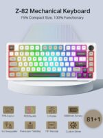 E-YOOSO Z82 Wireless Mechanical Keyboard, 3-Modes 81 Keys Compact, 75% Gasket Hot Swappable RGB Gaming Keyboard with Dedicated Knob Control and Sound Absorbing Pads, PBT Keycaps - Image 3