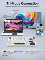 E-YOOSO Z82 Wireless Mechanical Keyboard, 3-Modes 81 Keys Compact, 75% Gasket Hot Swappable RGB Gaming Keyboard with Dedicated Knob Control and Sound Absorbing Pads, PBT Keycaps - Image 4