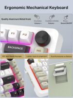 E-YOOSO Z82 Wireless Mechanical Keyboard, 3-Modes 81 Keys Compact, 75% Gasket Hot Swappable RGB Gaming Keyboard with Dedicated Knob Control and Sound Absorbing Pads, PBT Keycaps - Image 9