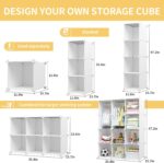 VIPZONE Baby Closet,Dresser, Kids Closet Organizers, Portable Kids Wardrobe for Closet, Bedroom, Nursery, Cubby, Cabinet, Clothes, Dress, Baby Storage Shelf, Armoire Clothes Hanging (12 Cube, White) - Image 4