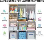 VIPZONE Baby Closet,Dresser, Kids Closet Organizers, Portable Kids Wardrobe for Closet, Bedroom, Nursery, Cubby, Cabinet, Clothes, Dress, Baby Storage Shelf, Armoire Clothes Hanging (12 Cube, White) - Image 6