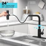 Matte Black Single Hole Kitchen Faucets with Pull Down Sprayer, Single Handle, High Flow Water, Pull Out Tap, Stainless Steel Sink Faucet, Suitable for Farmhouse Camper Laundry Rv Bar - Image 5