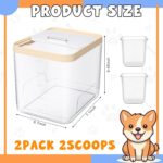 2 Pack Airtight Dog Food Storage Container, Up to 10 Lbs, Pet Cat Food Container Clear Storage Bin with Measuring and 2 Scoops for Dog Cat Bird and Other Pet - Image 3