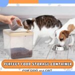 2 Pack Airtight Dog Food Storage Container, Up to 10 Lbs, Pet Cat Food Container Clear Storage Bin with Measuring and 2 Scoops for Dog Cat Bird and Other Pet - Image 6