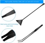 Aquarium Aquascape Tools Kit, 4 in 1 Anti-Rust Aquatic Plant Aquascaping Tool Stainless Steel Black Tweezers Scissors Spatula for Aquarium Tank Clean Fish Tank Aquascape Tools Sets (Black) - Image 4