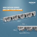 Holikme Mop Broom Holder Wall Mount Metal Pantry Organization and Storage Garden Kitchen Tool Organizer Wall Hanger for Home Goods (4 Positions with 4 Hooks, Silver) - Image 7