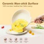 SENSARTE Ceramic Cookware Sets, Pots and Pans Set Non stick, 14-Piece Induction Cookware, Non toxic Healthy Non Stick Kitchen Cooking Set, with Frying Pans Set, PFAS PTFE PFOA PFOS Free - Image 3