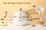 SENSARTE Ceramic Cookware Sets, Pots and Pans Set Non stick, 14-Piece Induction Cookware, Non toxic Healthy Non Stick Kitchen Cooking Set, with Frying Pans Set, PFAS PTFE PFOA PFOS Free - Image 4