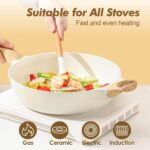 SENSARTE Ceramic Cookware Sets, Pots and Pans Set Non stick, 14-Piece Induction Cookware, Non toxic Healthy Non Stick Kitchen Cooking Set, with Frying Pans Set, PFAS PTFE PFOA PFOS Free - Image 5