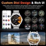 Military Smart Watch for Men 1.85" HD Ultra Screen Touch Screen 710mAh Battery Smart Watches for Android iOS （Bluetooth Call Answer/Dial Calls） Fitness Tracker with 100+ Sports Silver Steel Strip - Image 6