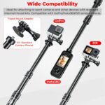 Aluminum Alloy Motorcycle Camera Mount Kit for GoPro Insta360 DJI, 360° Rotating Heavy-Duty Bike Handlebar Anti-Theft Clamp Mount with Extendable Selfie Stick for Motorcycle Bike ATV UTV - Image 4