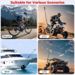 Aluminum Alloy Motorcycle Camera Mount Kit for GoPro Insta360 DJI, 360° Rotating Heavy-Duty Bike Handlebar Anti-Theft Clamp Mount with Extendable Selfie Stick for Motorcycle Bike ATV UTV - Image 8
