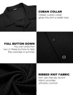 COOFANDY Men Long Sleeve Button Down Shirts Muscle Fit Dress Shirts Slim Fit Knit Shirts Camp Collar Shirts - Image 6