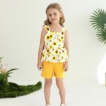 Baby Girls Clothes Sleeveless Ruffle Bowknot Dress Top Toddler Floral Tops and Shorts Pants Sets Summer Outfit - Image 4