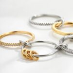 Dechooly Gold Stackable Rings for Women, 18K Gold Plated Cubic Zirconia Rings Spinelli Silver Gold Multi Ring Mixed Metals Stackable Ring Set for Women Non Tarnish - Image 6
