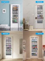 Over Door Hanging Organizer 7 Tiers, 55lb Load Hanging Storage Shelve, No Tilt Behind Door Organization for Nursery Bedroom Bathroom Closet, Hang Storage for Diaper/Kids/Toys/Shoes, Grey - Image 9