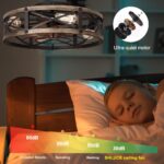 Farmhouse Flush Mount Caged Ceiling Fans with Lights, 6 Speeds, Rustic Low Profile Ceiling Fan with Light and Remote, Small Bladeless Ceiling Fans with Lights for Kitchen, Bedroom - ETL - Image 6
