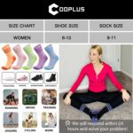 COOPLUS Womens Athletic Crew Socks 5 Pairs Outdoor Recreation Socks Performance Wicking Cushion Mid-Calf Socks - Image 7