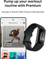 Fitbit Charge 6 Fitness Tracker with Google apps, Heart Rate on Exercise Equipment, 6-Months Premium Membership Included, GPS, Health Tools and More, Obsidian/Black, One Size (S & L Bands Included) - Image 10