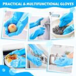 Pecute Pet Grooming Gloves - Heat Resistant Silicone Gloves with High-Density Teeth, Enhanced Five Finger Design for Bathing and Massaging Dogs and Cats, Blue - Image 9