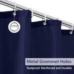 Navy Blue Fabric Shower Curtain Liner with 3 Large Magnets, 72 x 84 inch Extra Long Waterproof Cloth Shower Liner, Bathroom Dark Blue Tall Shower Curtain Machine Washable - Image 7