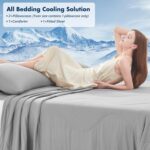 Cooling Comforter Set with Sheets&Pillowcase,Cooling Blanket for Hot Sleeper Cold ice Double Side Grey Bed Set Twin Size 3pcs(Comforter+Fitted Sheets+Pillowcase) - Image 3