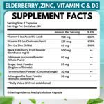Elderberry Immune Support Supplement 8-in-1 Formula with Echinacea, Vitamin C & Zinc, Vitamin D 5000 IU, Turmeric, Ginger, Ashwagandha – Pack of 2 - Image 3