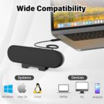 Computer Speakers for Desktop Monitor,Single Speakers for Desktop PC,Laptop Speaker with Loud Sound,Volume Control Easily Clamps to Monitors(USB-C to USB Adapter Included) (Black) - Image 6