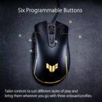 ASUS TUF Gaming M3 Gen II Gaming Mouse, Wired, 59g Lightweight, IP56 dust & Water Resistance, Antibacterial Guard, 8K DPI Optical Sensor, 6 Programmable Buttons, Teflon Mouse feet, Black - Image 7
