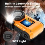 8K UHD 70MP WiFi Digital Camera with 64GB Card Rugged Waterproof Dustproof Shockproof 33FT Underwater Camera Dual-Screen Selfie for Snorkeling Autofocus Point and Shoot Digital Camera (Orange) - Image 7