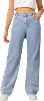 SANGTREE Womens Wide Leg Jeans Elastic Waist Denim Pants Baggy Jeans for Womens，S-XXL - Image 4