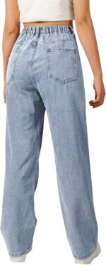 SANGTREE Womens Wide Leg Jeans Elastic Waist Denim Pants Baggy Jeans for Womens，S-XXL - Image 7