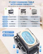 Baby Changing Table with Storage, Versatile Folding Changing Table, Baby Changing Station, Removable Wheels, 4 Adjustable Height, Waterproof, Mobile Nursery for Infant and Newborn - Image 6