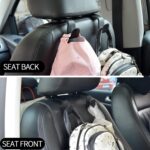Car Hooks Universal Car Vehicle Back Seat Headrest Hanger Holder Hook Microfiber Leather & Stainless Steel for Bag Purse Cloth Drink Grocery (Black) - Image 7