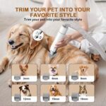 Dog Grooming Vacuum, Dog Grooming Kit with Pet Clipper Nail Grinder, 3 Suction Modes Dog Brush Vacuum with 6 Pet Grooming Tools (Brown) - Image 7