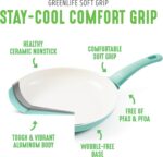 GreenLife Soft Grip 16 Piece Cookware Set, Non-Toxic PFAS-Free Ceramic Nonstick, Pots, Frying, Sauce, Saute, Glass Lids, Stay-Cool Handles, Wobble Free Bases, Dishwasher & Oven Safe, Turquoise - Image 5