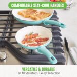 GreenLife Soft Grip 16 Piece Cookware Set, Non-Toxic PFAS-Free Ceramic Nonstick, Pots, Frying, Sauce, Saute, Glass Lids, Stay-Cool Handles, Wobble Free Bases, Dishwasher & Oven Safe, Turquoise - Image 7