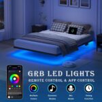 Floating Bed Frame Full Size, Heavy Duty Bedframe with Smart LED Lights & Charging Station, Modern Metal Platform Bed, Easy Assembly No Box Spring Needed, 10 Inch - Image 4