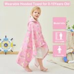 Kids Bath Hooded Towels, Kids Beach Towel for Boys Girls Super Soft and Absorbent, Beach | Pool | Bath | Swim Towels for Baby Kids Ages 0-8, 30X50 in, Unicorn - Image 4