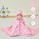 Kids Bath Hooded Towels, Kids Beach Towel for Boys Girls Super Soft and Absorbent, Beach | Pool | Bath | Swim Towels for Baby Kids Ages 0-8, 30X50 in, Unicorn - Image 5