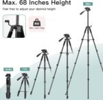 Victiv 68" Phone Tripod Stand, Tablet Tripod for iPhone iPad with Remote and Holder, Phone Stand for Video Recording Travel Photo Vlog Photography, Compatible with Smartphone Digital Camera - Image 4